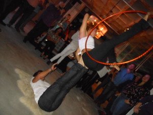 Acrobatic fun with a hula hoop