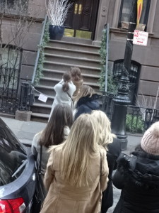 Outside Carrie's apartment, her famous stoop