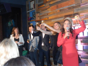 WIF President Cathy Schulman leads a toast to the 2016 Oscar nominees