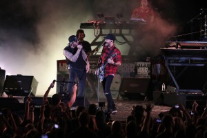 M. Shadows, Mike Shinoda and Brad Delson, photo by Randall Michelson